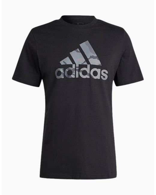 Adidas Black Ir5828 Camo T Shirts Badge Of Sports Graphic Crew Neck T Shirt for men