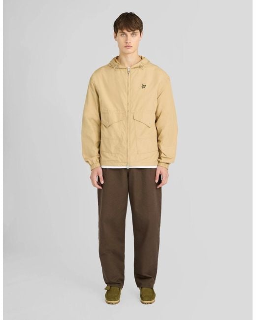 Lyle & Scott Natural Lightweight Hooded Utility Jacket for men