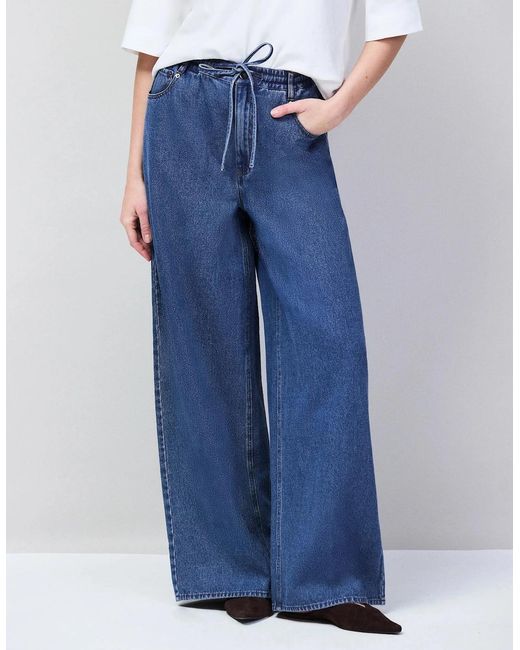 Ro&zo Blue Denim Drawstring Wide Leg Jeans