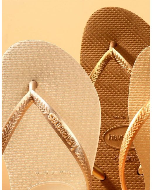 Havaianas Natural Hav. Slim Dark Metal Acoused Flip Flops