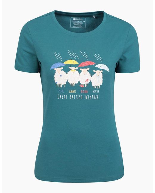 Mountain Warehouse Blue Ladies Great British Weather T-Shirt