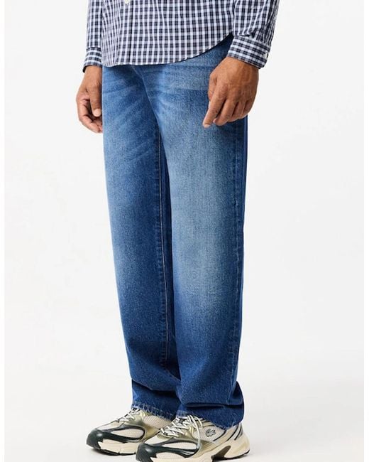 Lacoste Blue 5 Pocket Straight Cut Jeans for men