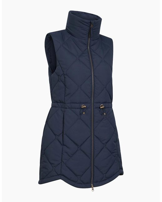 Mountain Warehouse Blue Ladies Rye Quilted Long Length Gilet