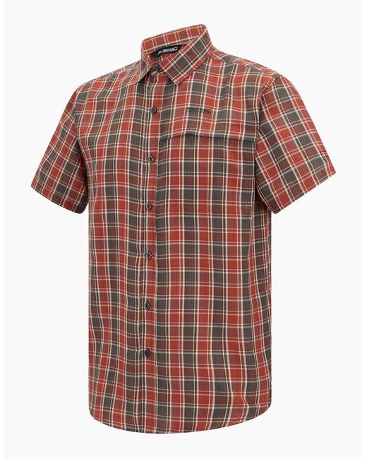 Regatta Red Mindano Multi Check Short-Sleeved Shirt for men