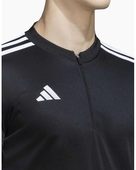 Adidas Black Tiro Zip Neck Band Collar Long Sleeve Sweatshirt for men