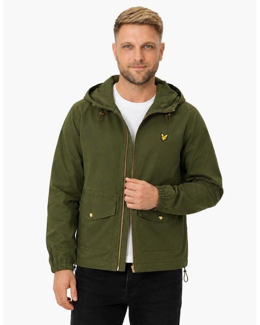 Lyle & Scott Green Lyle & Scott Waxed Hooded Utility Jacket True for men