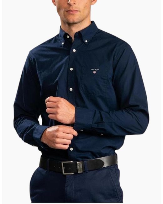 Gant Blue Oxford Shirts Regular Fit for men