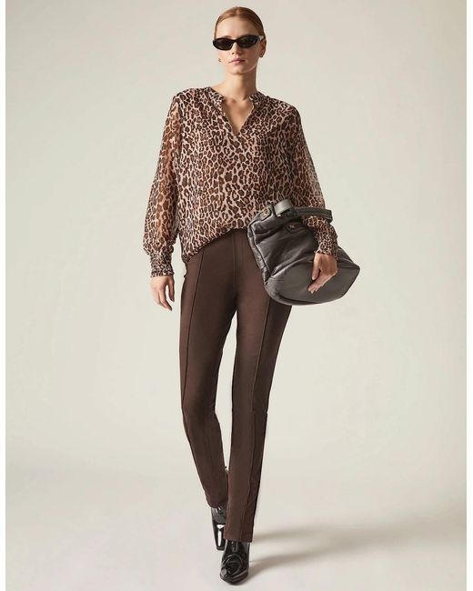James Lakeland Natural Leopard Print Blouse