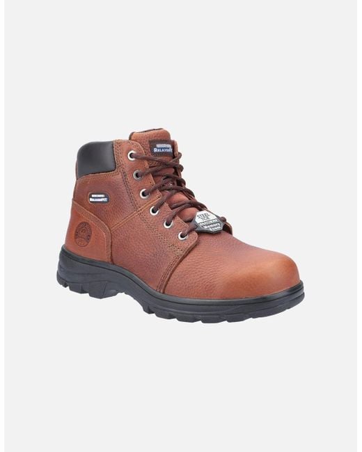 Skechers Brown Workshire Relaxed Fit Laced Safety Ankle Boots for men