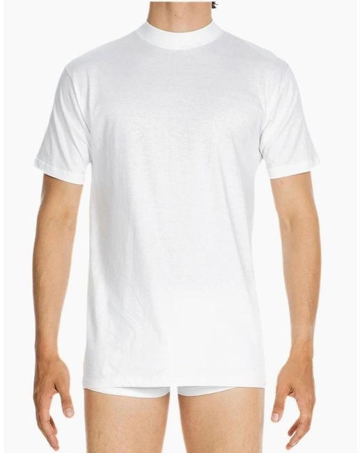 Hom White Harro Mercerised Cotton Crew-Neck T-Shirt for men
