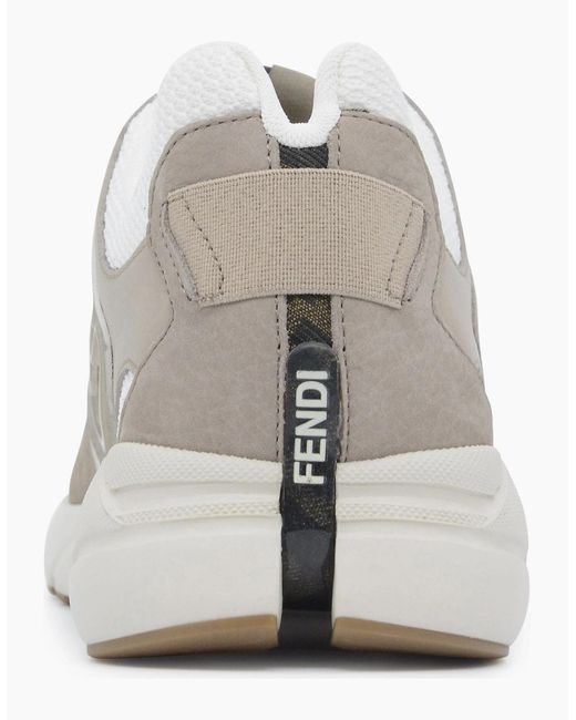 Fendi White Ff Runner Sneakers for men