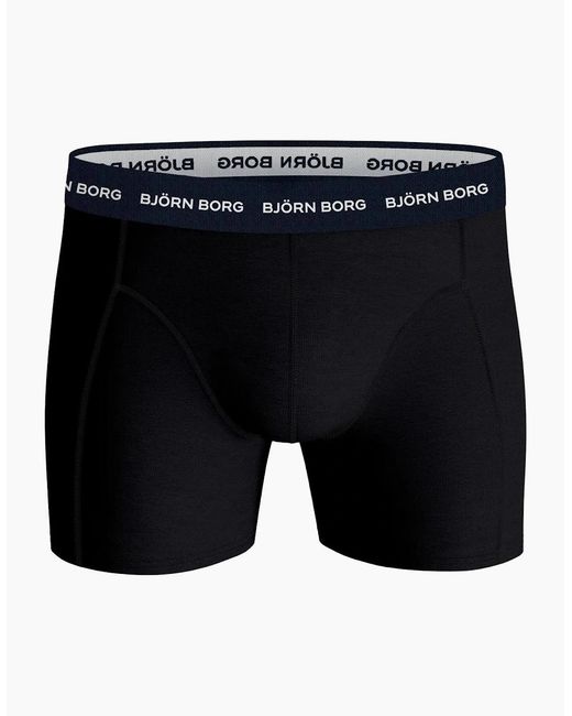 Björn Borg Black 3-Pack Contrast Waistband Boxer Briefs, W for men