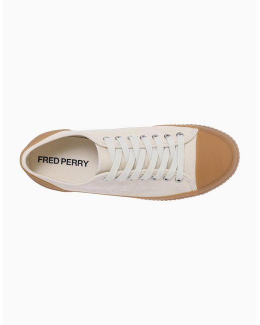 Fred Perry White Hughes Low Canvas Ecru Trainers for men