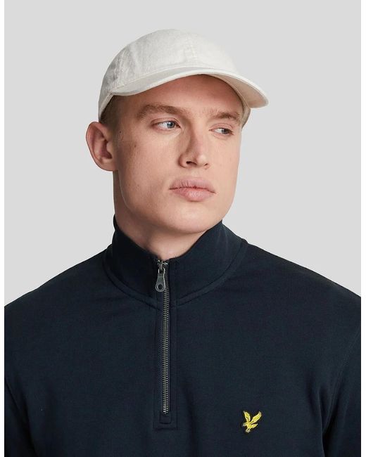 Lyle & Scott Blue Lyle & Scott Loopback Quarter-Zip Sweatshirt for men
