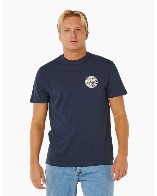 Rip Curl Blue Rip Curl Streamline Pass Graphic Short Sleeve T-Shirt for men