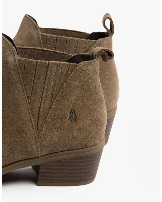Hush Puppies Brown Isobel Leather Ankle Boots Taupe