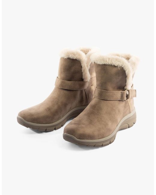 Skechers Brown Taupe 168045/Dktp Ankle Low Heeled Ankle Boots