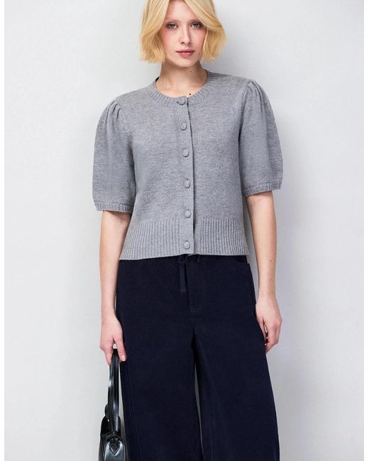 Ro&zo Blue Button Front Cardigan With Wool And Cashmere