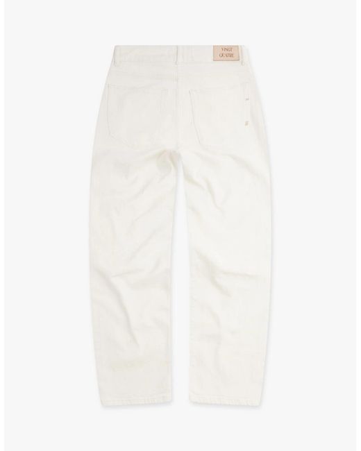 Vingt Quatre Denim White Vingt Quatre Straight Fit Chalk Jeans
