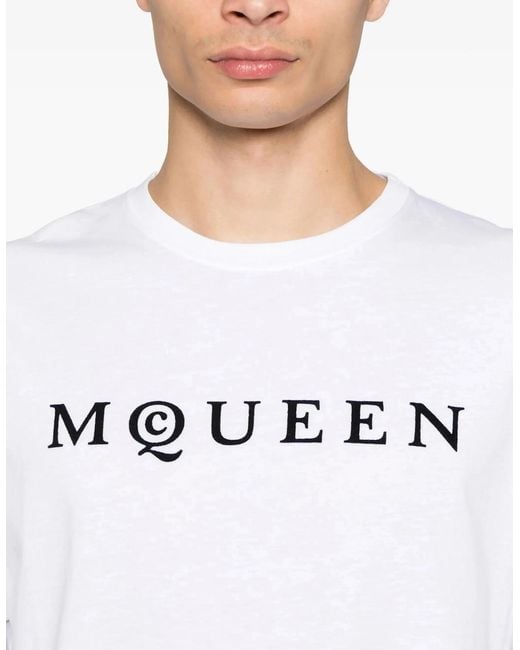 McQueen White T-Shirt With Logo for men