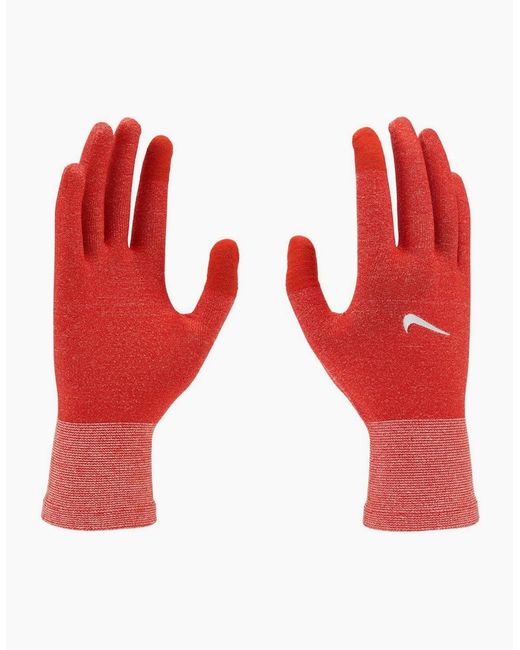 Nike Red Lightweight Knitted Running Gloves for men