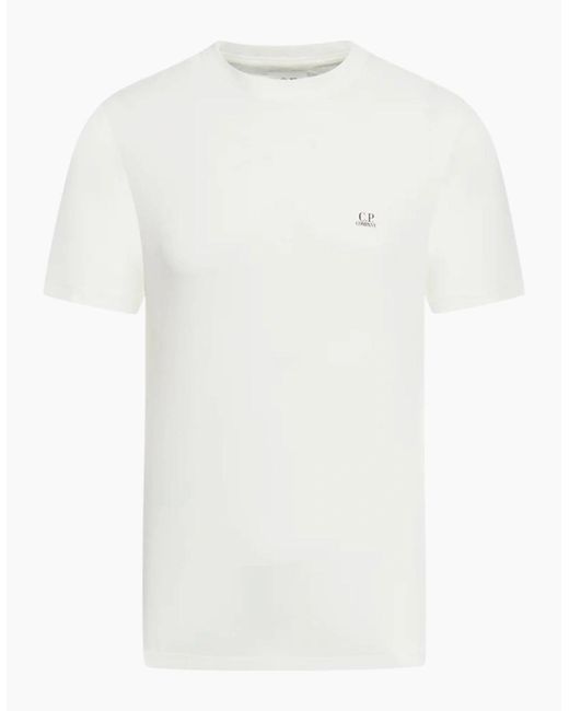 C P Company White C.P. Company 30/1 Goggle T-Shirt for men