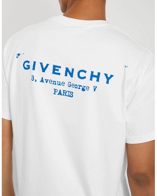 Givenchy White Stamp Print T-Shirt for men
