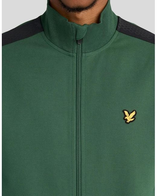 Lyle & Scott Green Padel Taped Track Jacket for men