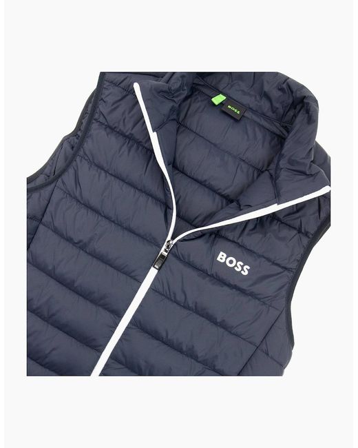 Boss Blue V Thor Logo Detail Water Repellent Gilet 402 for men
