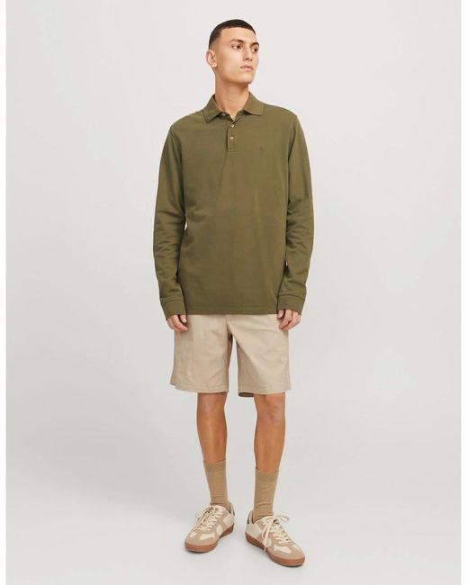 Jack & Jones Natural Solid Patterned Bermuda Shorts for men