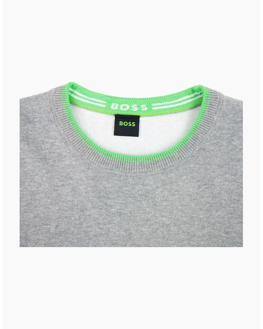 Boss Gray Ritom Curved Logo Sweatshirt 059 for men