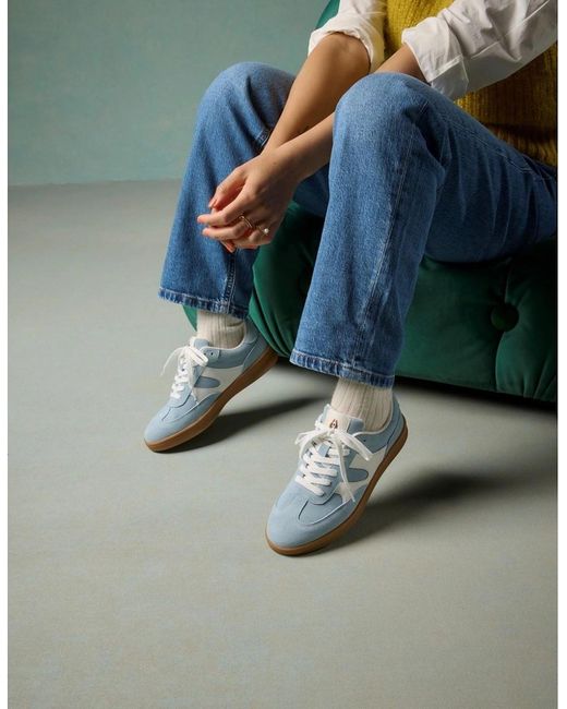 Hush Puppies Blue Maura Suede Trainers