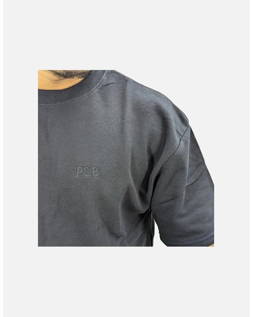 Pull&Bear Black Pull & Bear T Shirt Shorts Set Regular Fit Cozy Nightwear Casual Bottom Top for men