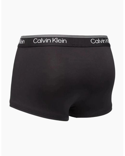 Calvin Klein Red 3-Pack Icon Microfibre Stretch Low-Rise Boxer Trunks, Sleet Adrenaline Rush for men