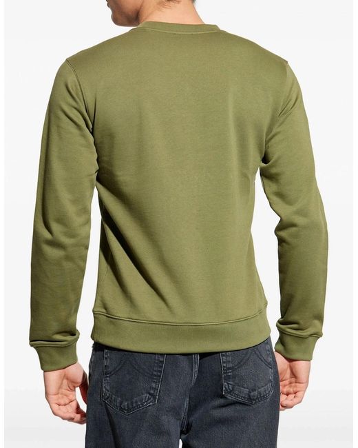 KENZO Green Happy Tiger Embroidered Slim Sweatshirt for men