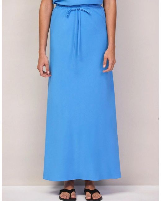 Ro&zo Blue Petite Linen Blend Bias Skirt