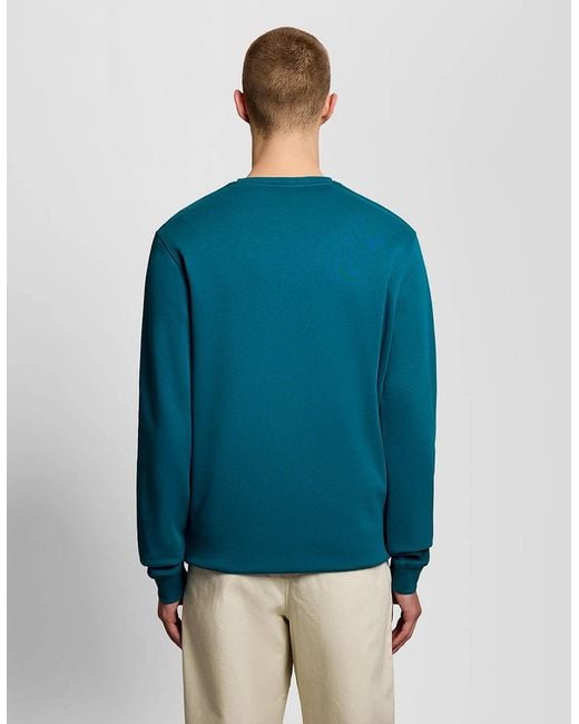 Lyle & Scott Blue Cotton Crew Neck Sweatshirt for men
