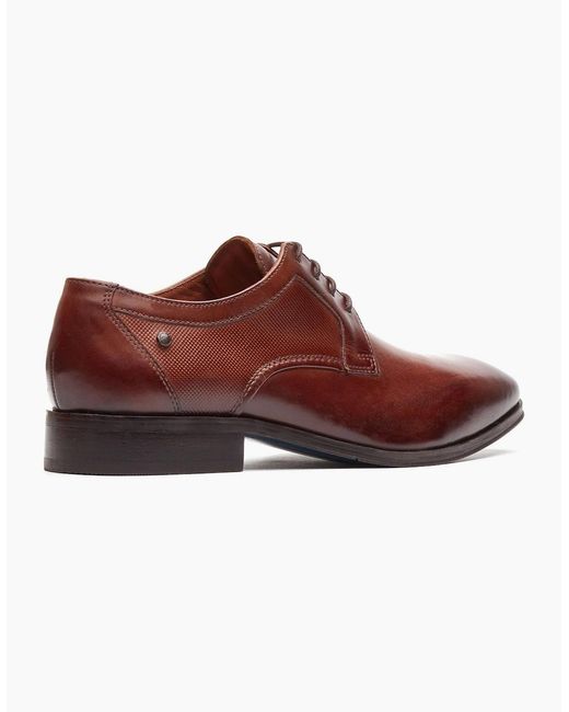 Base London Brown London Dome Lace Up Leather Burnt Tan Lace-Up Shoes for men