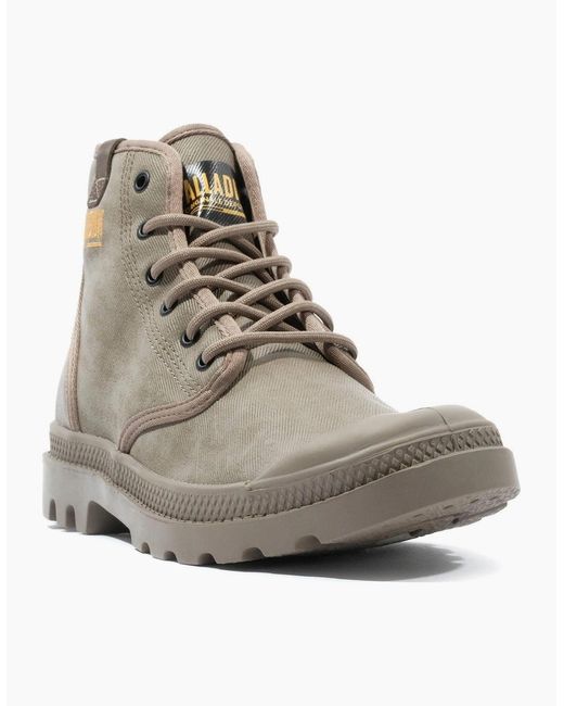 Palladium Gray Pampa Hi Coated High Rise Lace Up Boots for men