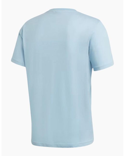 Adidas Blue Originals T Shirts Trefoil Logo California Retro Design Summer Tee for men