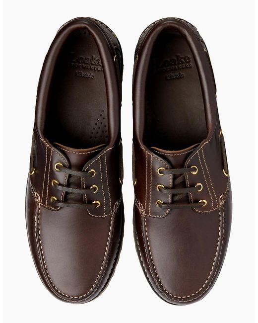 Loake Brown Waxy Boat Shoe Dark Waxy for men