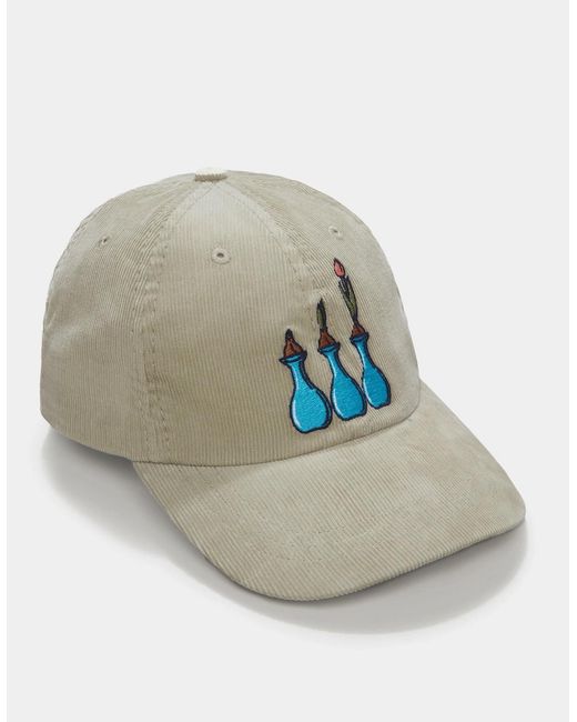 aubi Gray Dearne Cord Cap for men
