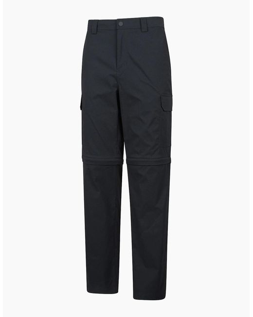 Mountain Warehouse Blue Delta Stretch Zip-Off Regular Cargo Trousers for men
