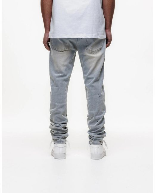 Magrit Gray Painted Slim Jeans for men