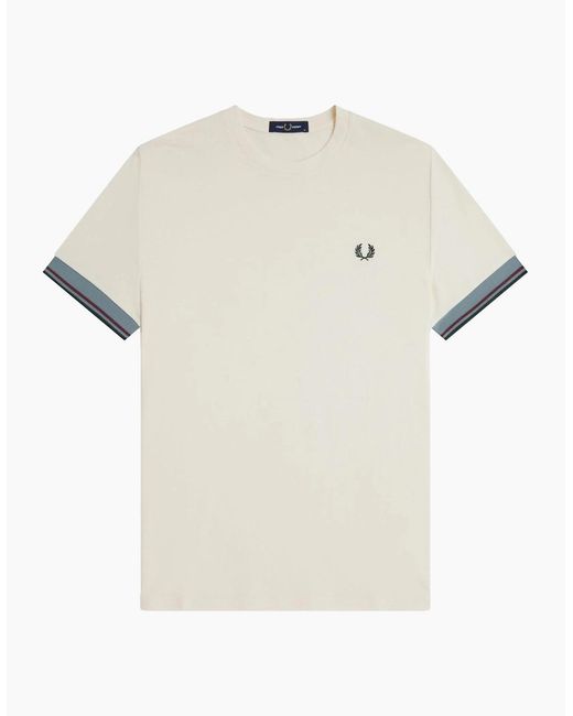 Fred Perry White Twin Tipped Cuff T-Shirt for men