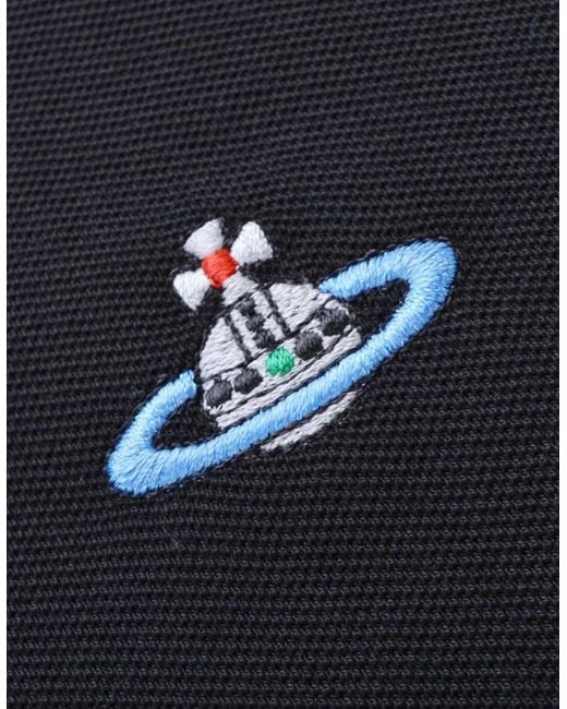 Vivienne Westwood Black Contrasting Collar Polo Shirt for men