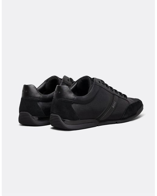 Boss Black Boss Saturn Low Profile Mixed Material Trainers With Suede And Faux Leather Nos for men
