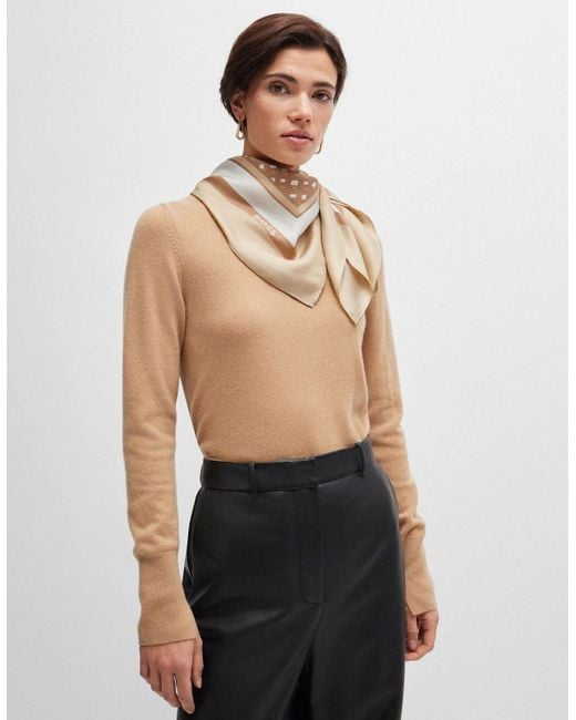 Boss Natural Lain Silk-Twill Scarf
