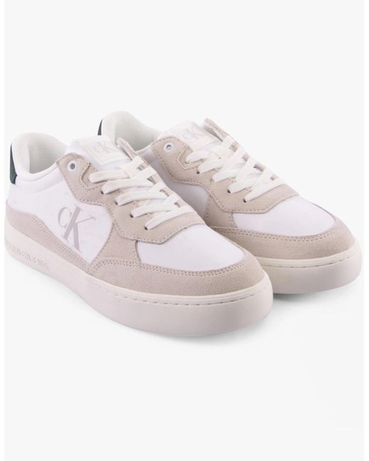 Calvin Klein White Classic Cupsole Icon Trainers Bright/ Palm for men