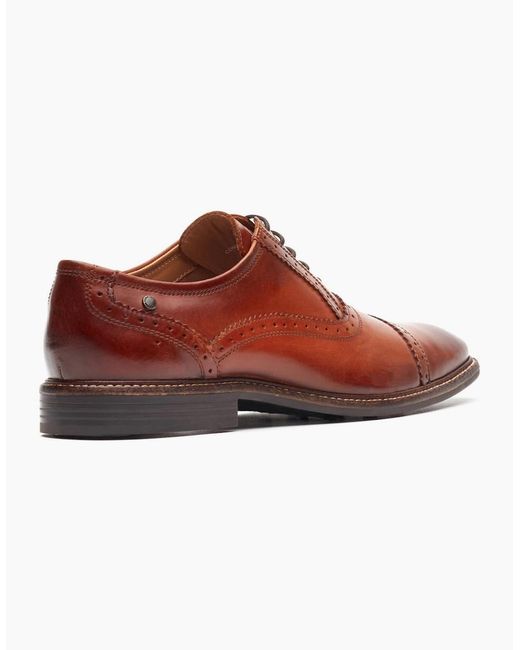 Base London Red Ascot Toe Cap Oxford Shoes for men